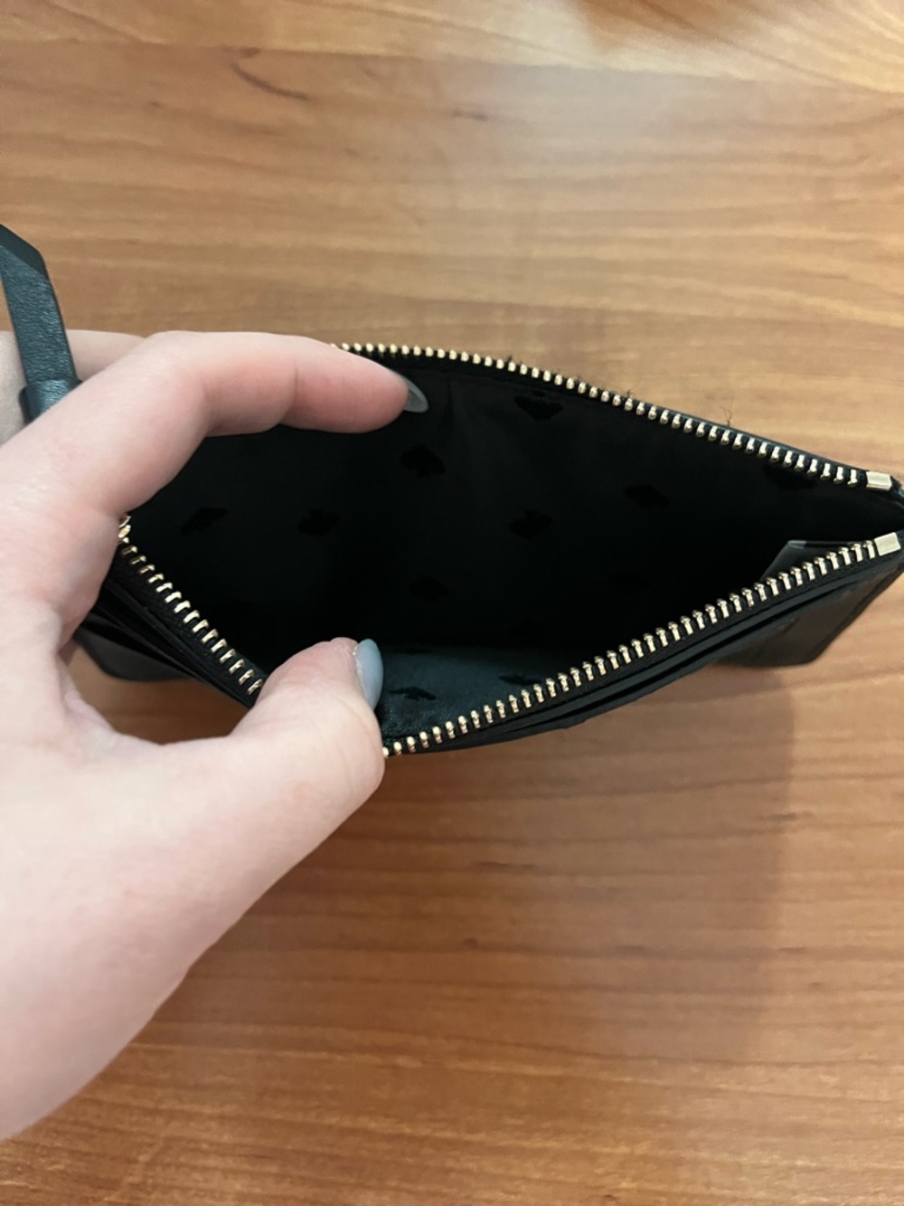 kate spade Black Quilted Zip Card Pouch - Picture 3 of 3